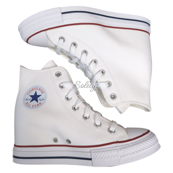 Converse Chuck Taylor All Star Hidden Wedge Platform White Sneaker 10 NEW - Picture 9 of 10